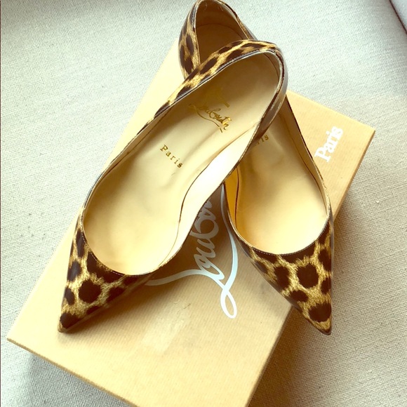Christian Louboutin Rocket 45 Patent Leopard 37.5 - Picture 1 of 4